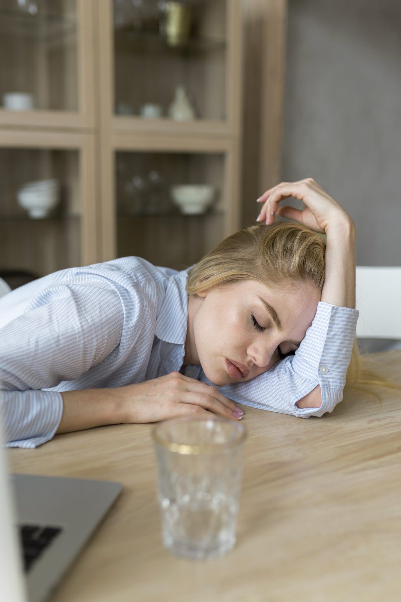 young woman sleeping. word of day